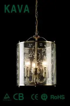 GLass Pendent Lamp Antique Brass Pendent Light