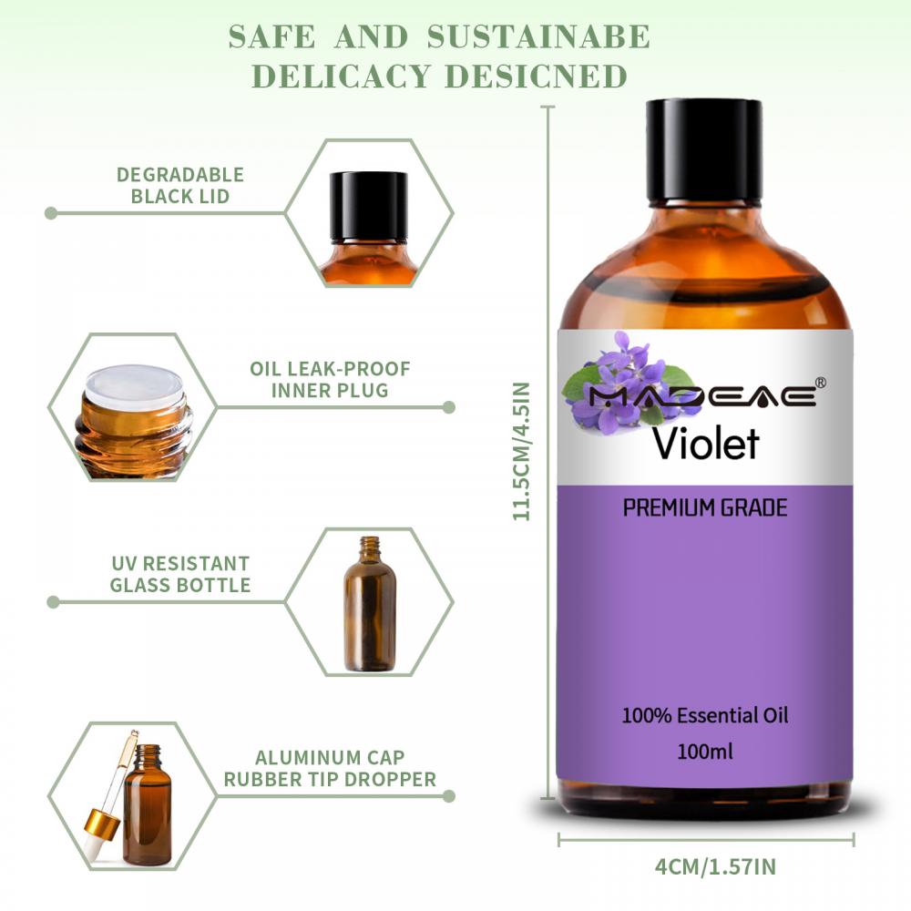 Aceite esencial de violeta orgánico 100% puro para anti -inflamación, cuerpo, piel