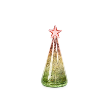 Decorative Light Christmas Tree Shaped Blown Glass Bottle