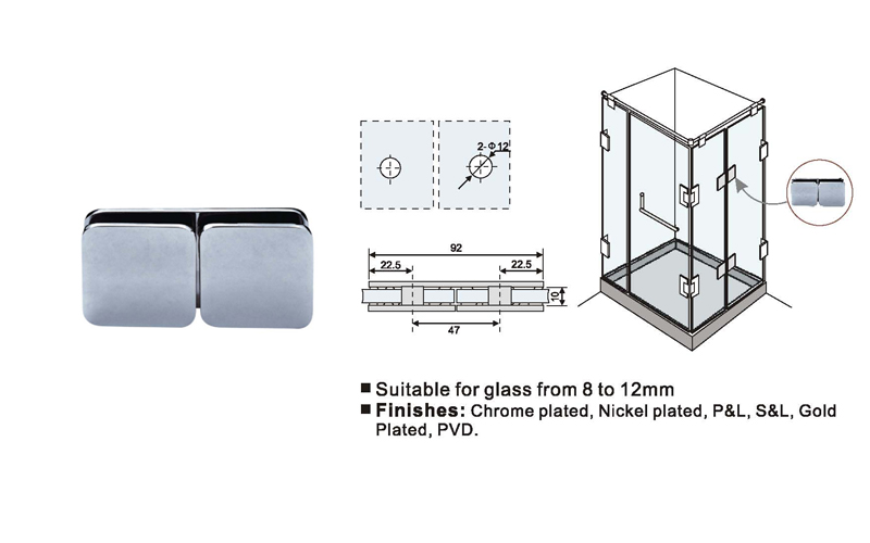 Stylish Design Shower Screen Clamps