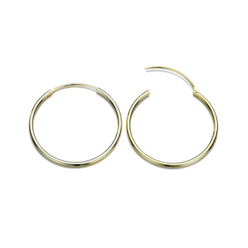 Simple Gold-Plated Stainless Steel Hoop Earrings Wholesale - Universal Jewelry for Men and Women (25*25mm)