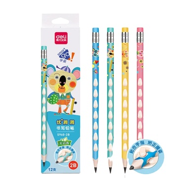 Deli S960 Black Graphite Pencil ที่มี Eraser, 12 ชิ้น (Hb/2b), การวาดภาพน่ารัก