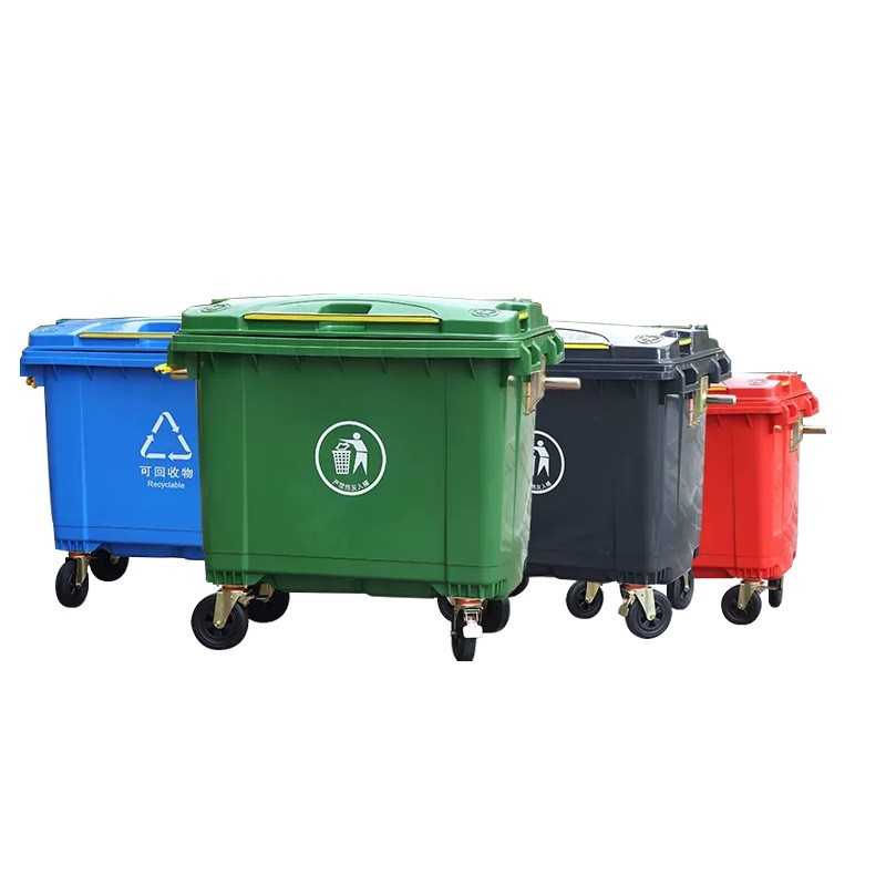 Large Capacity Plastic Garbage Bin for Outdoor Use