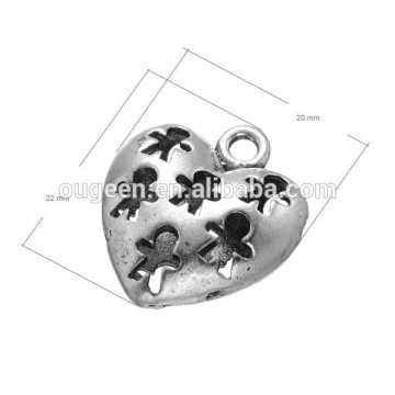 jewelry accessories Antique silver plated heart shape fashion scarf metal beads