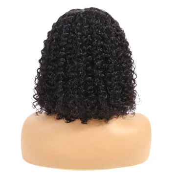 Deep Curly 13*4 Lace Front Bob Wigs, Indian Human Hair Deep Wave Lace Front Short Blunt Cut Wig Cabelo Humano