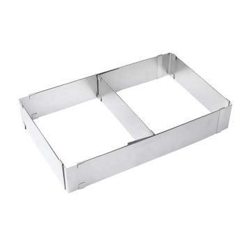 Khuôn bánh hình chữ nhật có thể điều chỉnh - Máy cắt bánh mousse vuông bằng thép không gỉ