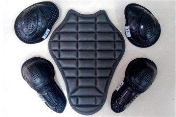 CE elbow shoulder knee protections for motorcycle jackets inside a jacket