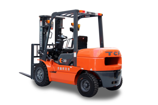 Goodsense T-series forklift advantages: 1.Strong Power System.GOODSENSE forklifts are all with reliable power accessories.All accessories like engine, gear box are support by domestic and world famous brand, high quality, reliable after-sales.We follow the strict environmental design,all engines match the China Ⅲ or even higher emission standards. 2.Super comfortable.GOODSENSE forklifts are all with comfortable driving space,adjustable steering wheel and seats,super low and non-slip step,suspension steering axle,storing space,and convenient LCD panel. 3.High Security.Whole perspective mast and backrest, super good view,high strength overhead guard,high place security combination lamp,neutral security features,parking brake,fork lock function(optional),all for safety. General Model	FD30T	FD35T	FD38T	FD40T Power Type	Diesel	Diesel	Diesel	Diesel Load Capacity	kg	3000	3500	3800	4000 Load centre	mm	500	500	500	500 Tyre Tyre	Pneumatic Tyre	Pneumatic Tyre	Pneumatic Tyre	Pneumatic Tyre Front Tyre	28×9-15-12PR	28×9-15-12PR	28×9-15-12PR	250-15-16PR Rear Tyre	6.50-10-10PR	6.50-10-10PR	6.50-10-10PR	6.50-10-10PR Overall Dimension Lift Height	mm	3000	3000	3000	3000 Fork Size	L×W×T	mm	1070×125×45	1070×125×50	1070×125×50	1070×125×50 Mast Tilt Angle	F/R	.	6/12	6/12	6/12	6/12 Mast Lowered Height	mm	2115	2150	2150	2195 Mast Extended Height(with backrest)	mm	4175	4175	4175	4180 Length to face of fork(Without fork)	mm	2780	2840	2840	2890 Overall Width	mm	1230	1230	1230	1410 Overhead Guard Height	mm	2110	2110	2110	2120 Application Area: 1.Warehouse 2.Port 3.Factory 4.Distribution Center 5.Logistics If you have any other questions,please contact us directly.Our forklift are all with high quality,and you can choose any other engine to equip.It can be produced according to your idea.And we invite you to visit our factory.