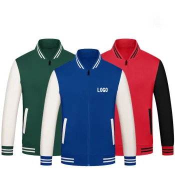 Unisex Stand-Up Collar Printed Logo Baseball Tracksuit Jacket