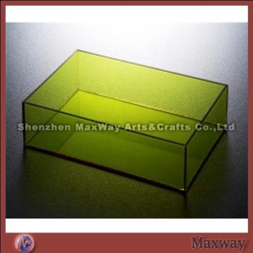 Brown rectangle polished acrylic container/vessel/receptacle box