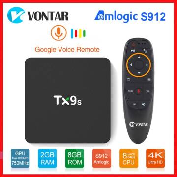 Vontar TX9S Amlogic S912 Smart TV Box Android Octa Core Set Top Box 2.4G Wifi 4K Media Player 2G/8G TVBOX Youtube Google