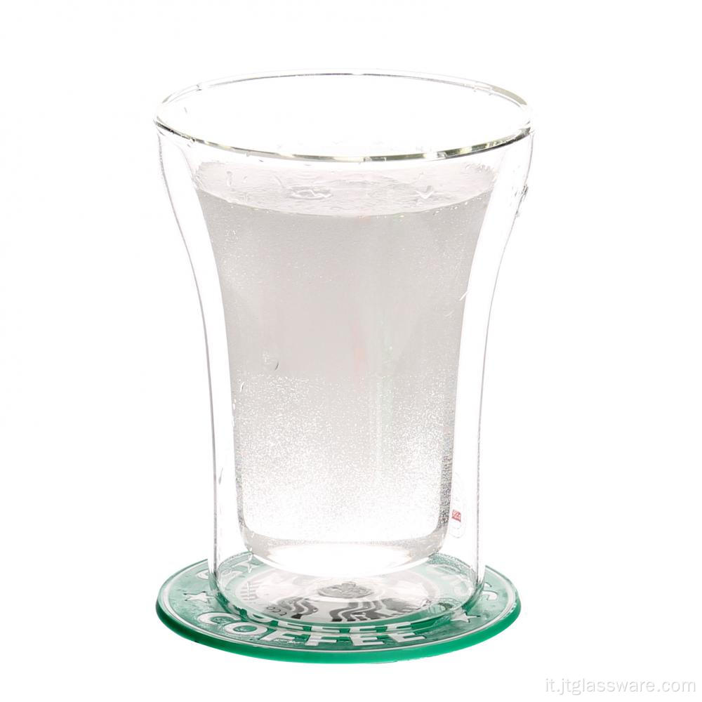 Tazza in vetro isolante per bicchieri