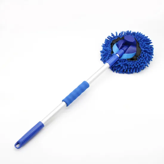 2-in-1 Car Wash Mop Mitt with Long Handle: Chenille Microfiber Dust Brush for Efficient Vehicle Cleaning