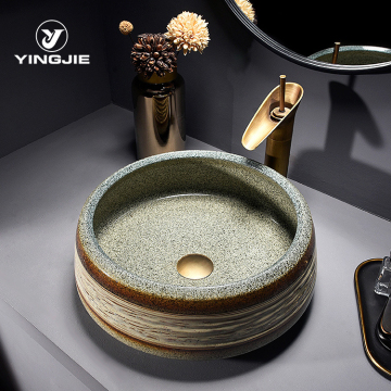 Handmade Art Basin Bowl Lavabo - Vintage Ceramic Counter Top Sink Jingdezhen