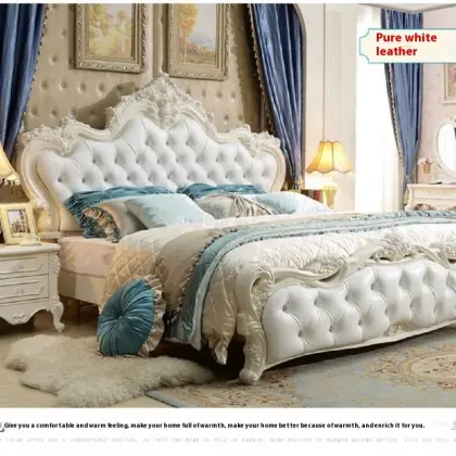 Nordic Modern Pine Wooden Bedroom Furniture & Bed