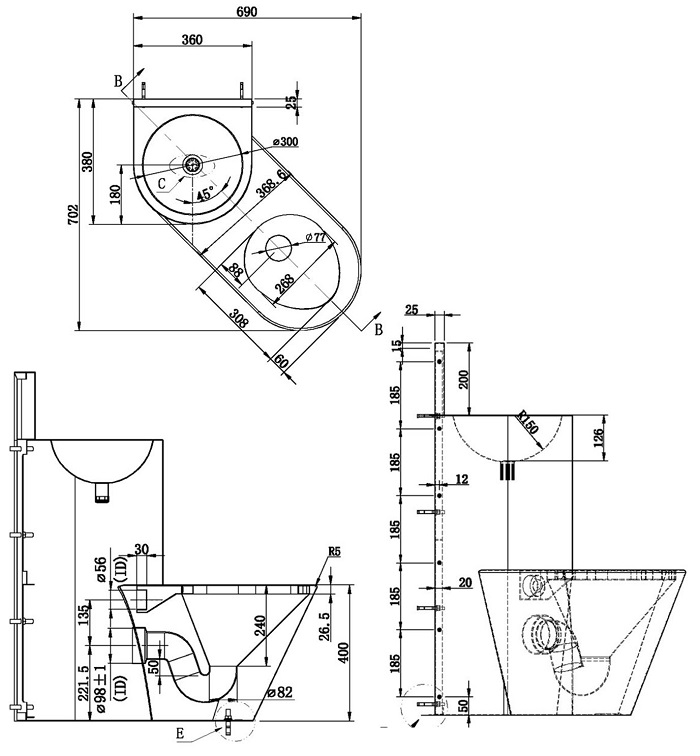 Xinhe Stainless Steel Prison Toilet