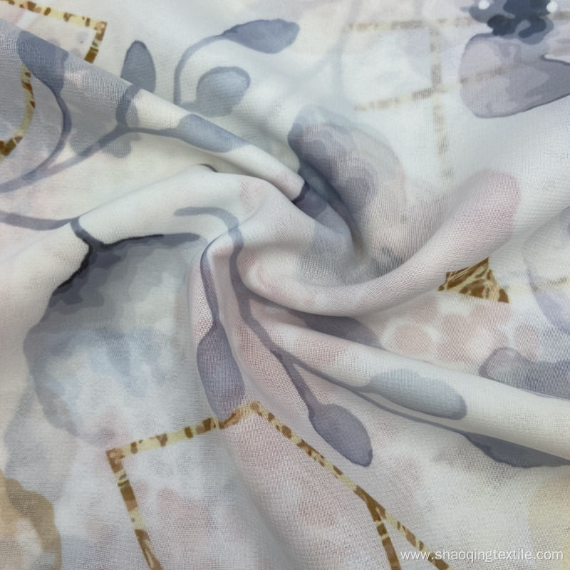 100% Polyester Floral Pattern Recycled Chiffon Cloth