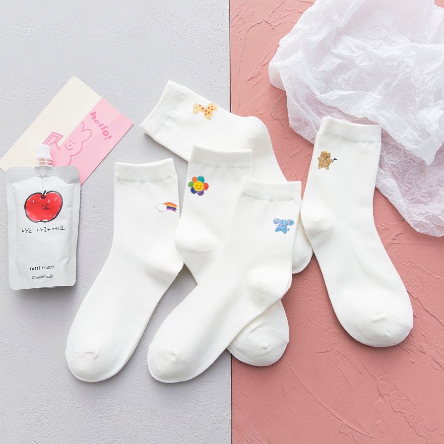 Cute Animal Embroidered Socks para sa mga Bata