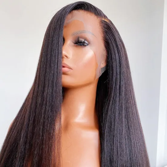 Full Hd Kinky Straight Lace Frontal Wig Cheap Raw Brazilian Yaki Virgin Natural Human Hair Transparent Lace Front Wig Vendor