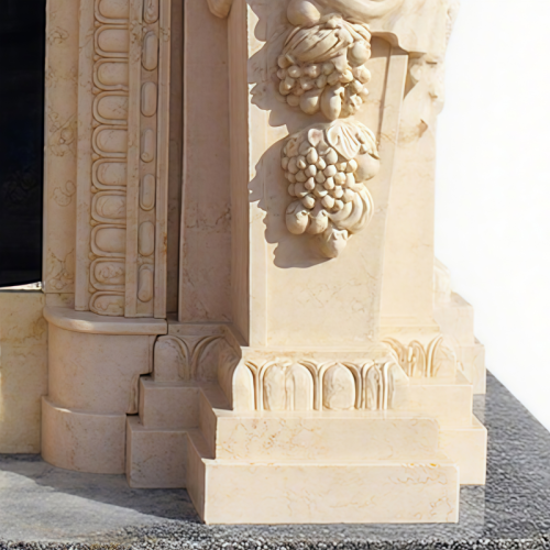 Hand Carved Marble Fireplace Sculptural Artistry Luxury Art