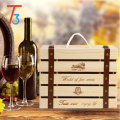 Custom Pine Wooden Wine Crate Storage Gift Box