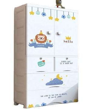 Large Thickened Children's Storage Cabinet: A Robust Plastic Storage Solution with Drawers and Double Doors for Kids' Room Organization