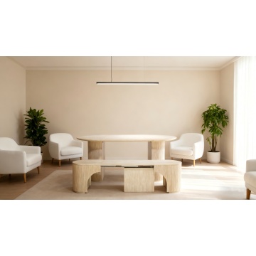 Banco de comedor extensible con diseño de madera color beige de longitud ajustable