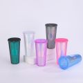 Fish scale double-layer plastic straw diamond cup