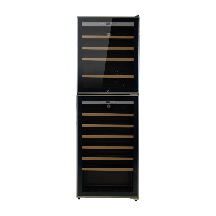 OEM ODM 122 Flaschen Kompressor Dual Zone Doppel -Türweinkühlschrank