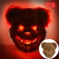 Máscara de fantasia de terror de urso assustador com iluminação LED