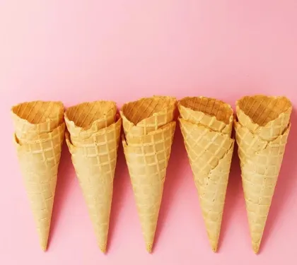 Baked waffle cone products