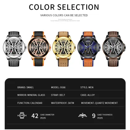 SMAEL 9166 New Top Brand Mens Watches Fashion