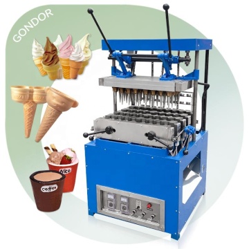 MINI MADIO MAISON DE CONIS DE SUCRE DE CREMIE DE CREME DE CHINE: manuel de roulement de gaufres semi-automatique à tasse complète "