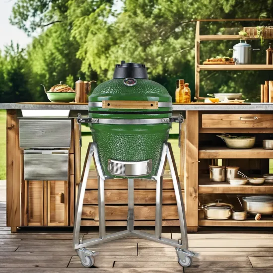 Freestanding Outdoor Ceramic Grill: AUPLEX Komodo Smoker BBQ 16 Inch