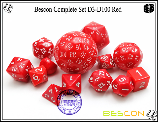 Complete Dice Set D3-D100 (10)