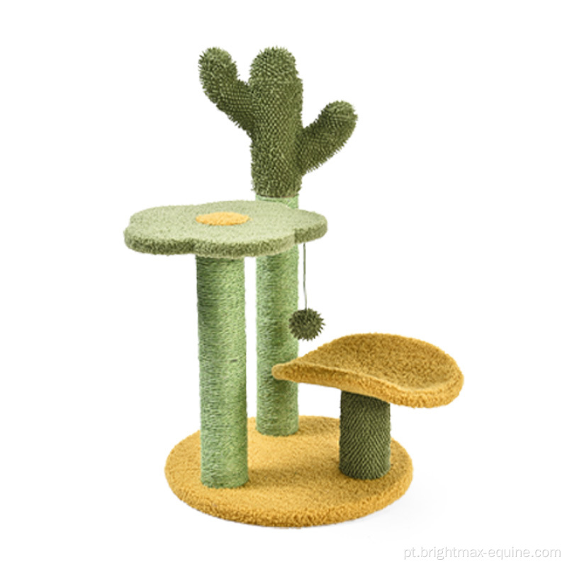 Novo design Green Cacus Cat Scratcher Tree Sisal Cat escalando móveis de arranhões