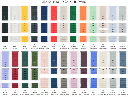 Ocean Strap Silicone Smart Watch Bands for Apple Watch 38mm-49mm