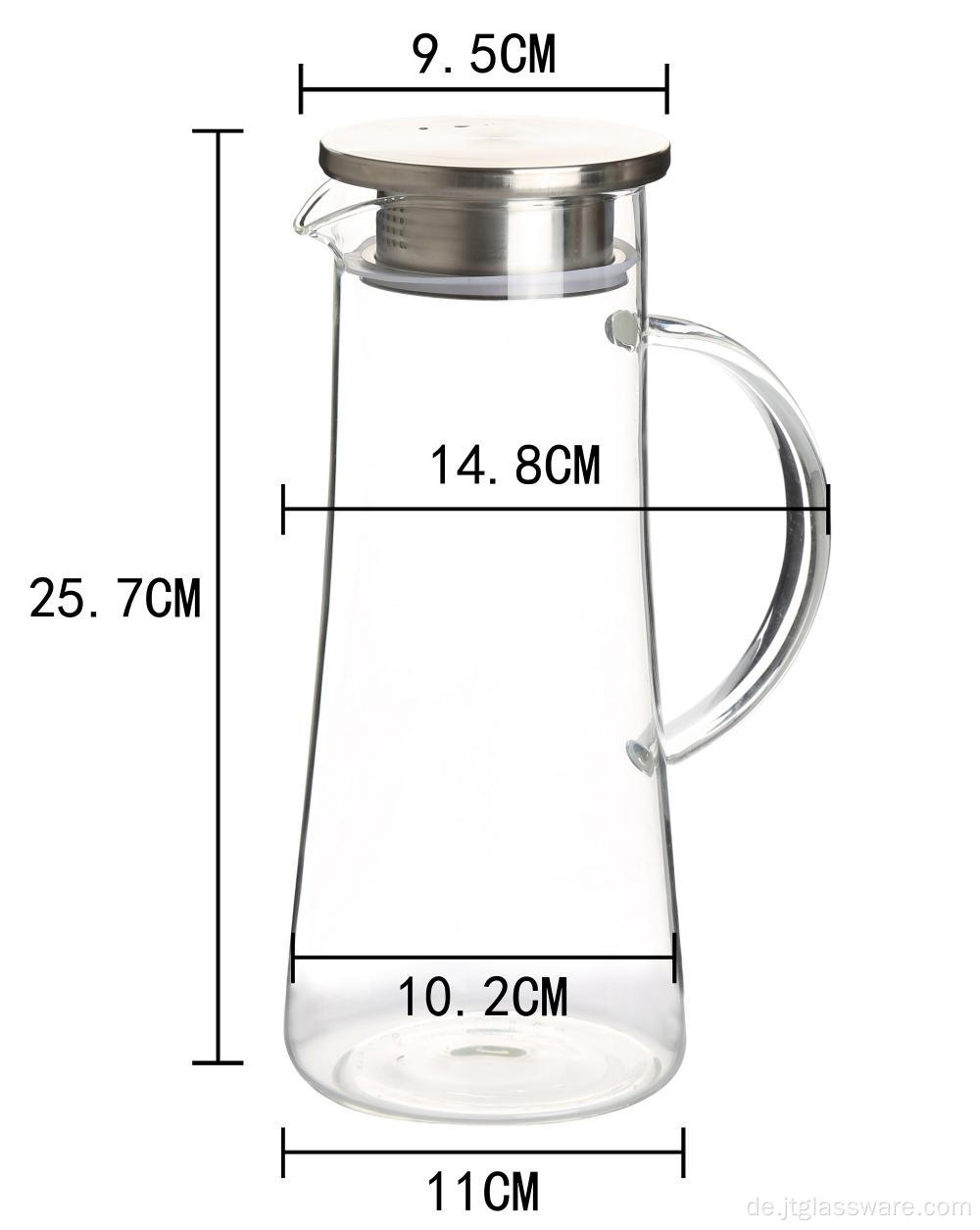 Kühlschrank Karaffe aus Borosilikatglas mit Griff