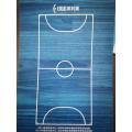 Vinyl-Sportbodenrolle mit blauem Ahornholzmuster für den Futsalplatz