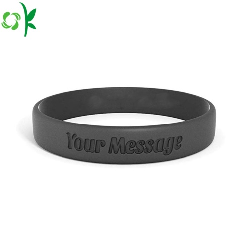 Hot selling embossed logo siliconen armband te koop