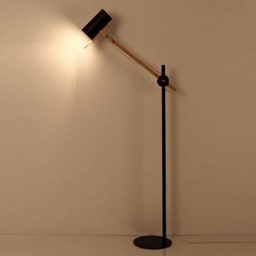 LEDER Wooden Reading Floor Lamp