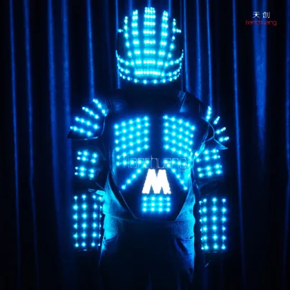 EDM rave outfit light up led suit uv dance costumes