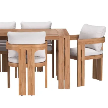 Modern Solid Wood Dining Outdoor Teak Wood Chair