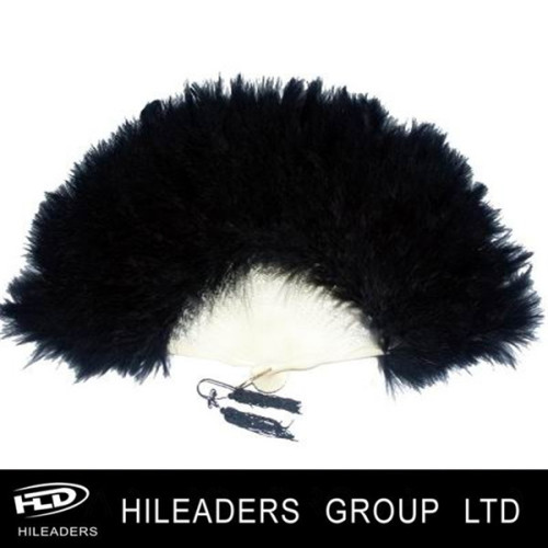 Wholesale Black Color Turkey Marabou Villi Feather Fan