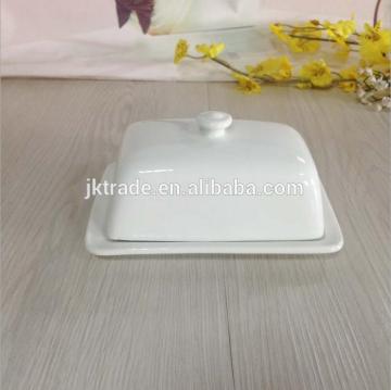 Unique Porcelain White Novelty Butter Dish with Lid/Cover Ceramic