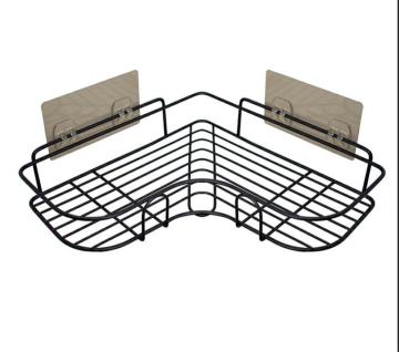 2-Tier Wall Mount No-Drilling Corner Rack Shelf for Bathroom and Kitchen