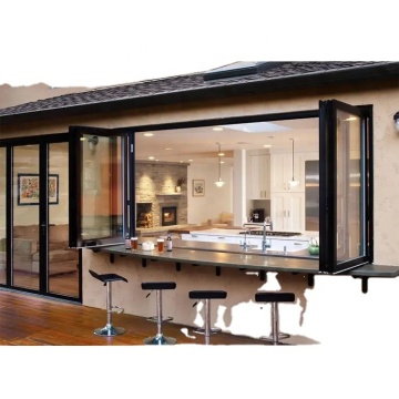Ventanas plegables aisladas de ruptura térmica de vidrio templado de aluminio