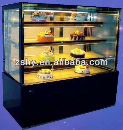 CE Straight Glass Refrigerated Cake Display Showcase