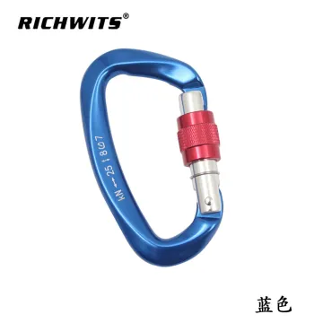 heavy duty Aluminum 7075 D shaped 25KN Locking Carabiner for climbing hammock rappealing