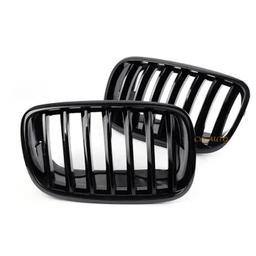 Gloss Black Grille Single Slat M-Color Front Bumper Grille Mesh for BMW X5 E70/X6 E71 2008-2014